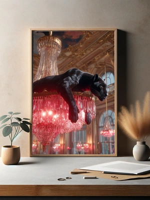 Черная пантера на хрустальной люстре - 3