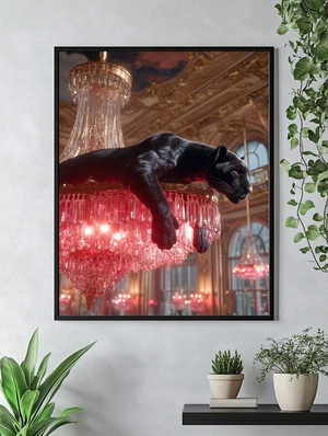 Черная пантера на хрустальной люстре - 5