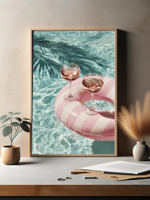 Розовые коктейли на пляжном круге - 3