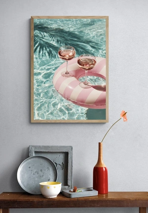 Розовые коктейли на пляжном круге - 4