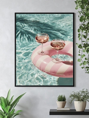 Розовые коктейли на пляжном круге - 5