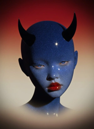 Сияющая дьяволица с красными губами - 1