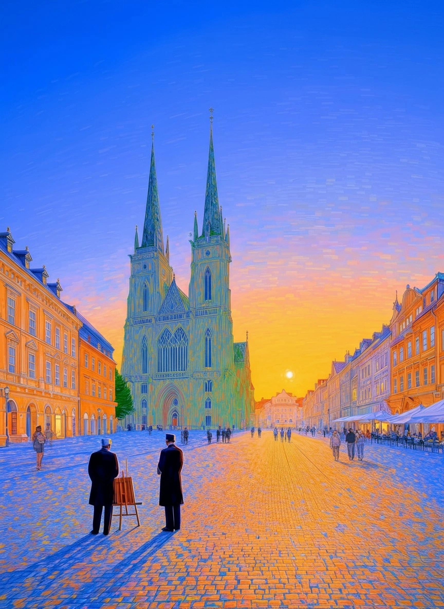 Волшебный закат над старинным городом - 1