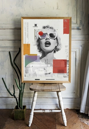 Современный поп-арт портрет с графическими элементами - 2