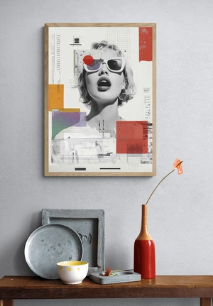 Современный поп-арт портрет с графическими элементами - 4