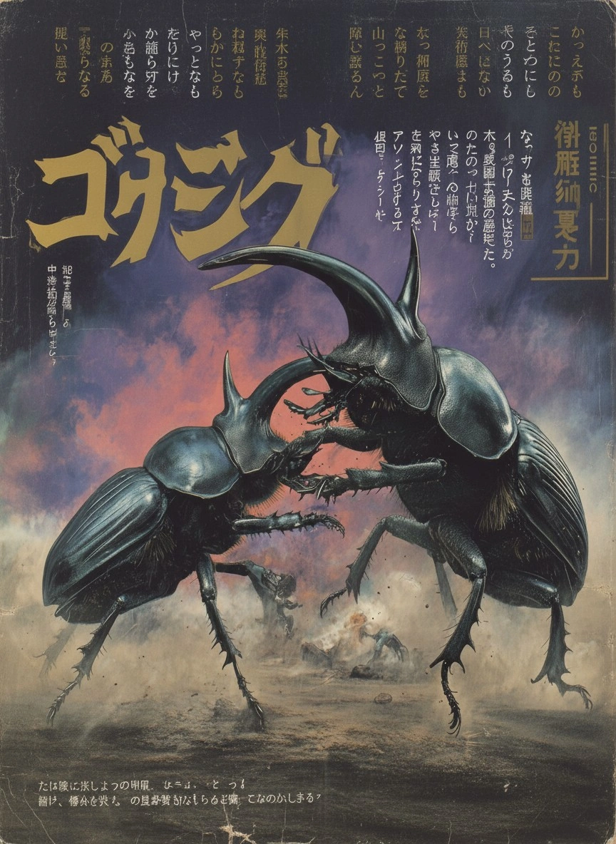 Эпическая битва жуков на фоне заката - 1