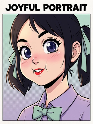 Яркий портрет радостной девушки - 1