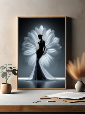 Элегантная модель на фоне цветка - 3