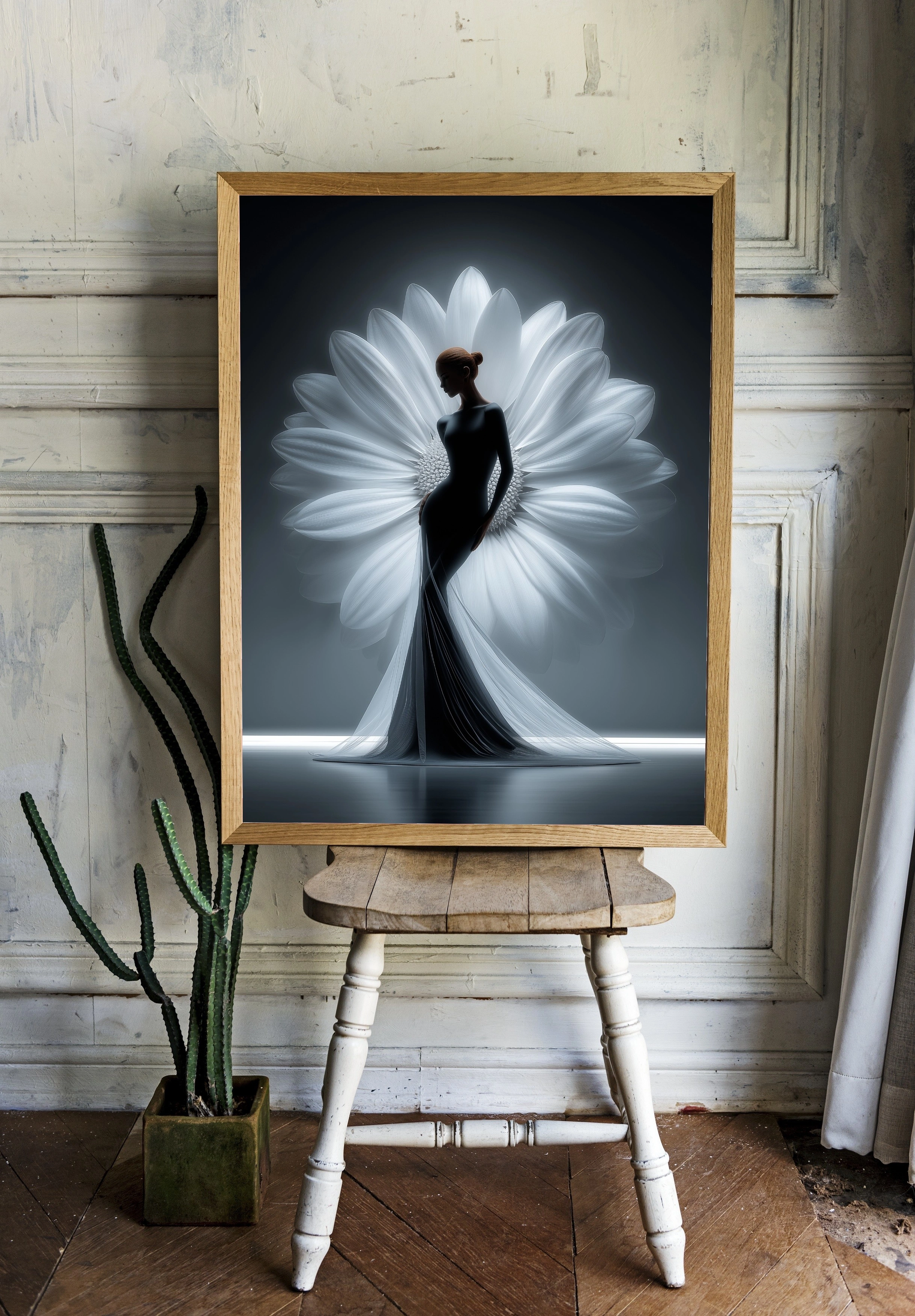 Элегантная модель на фоне цветка - 2