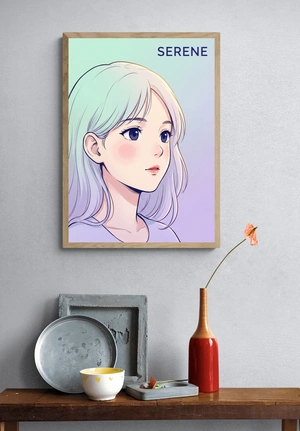 Элегантный портрет девушки с серебристым волосом - 4