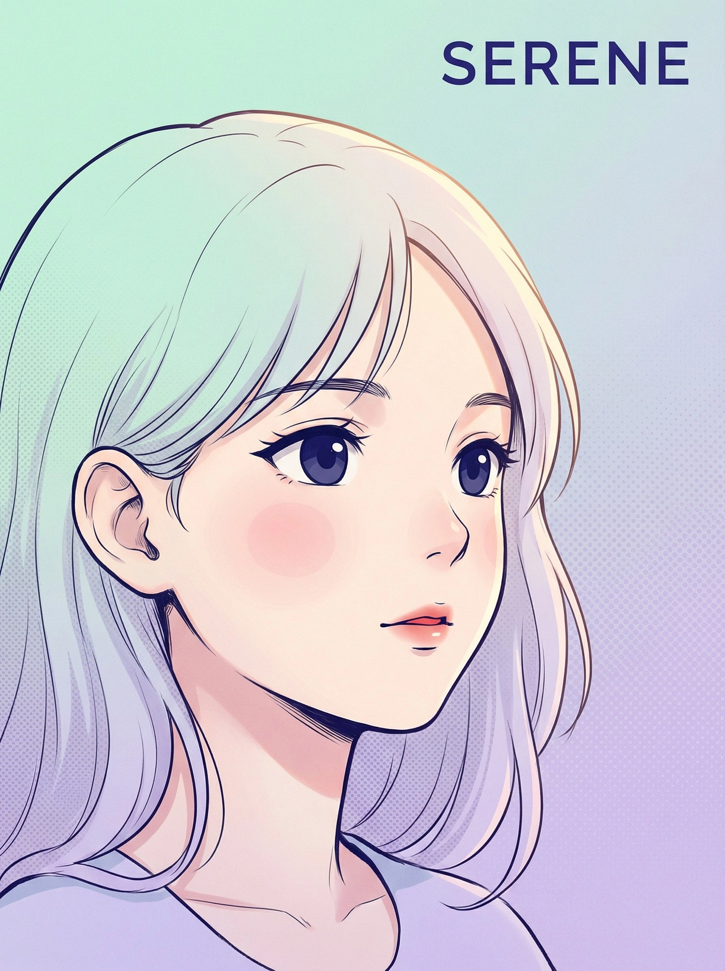 Элегантный портрет девушки с серебристым волосом - 1