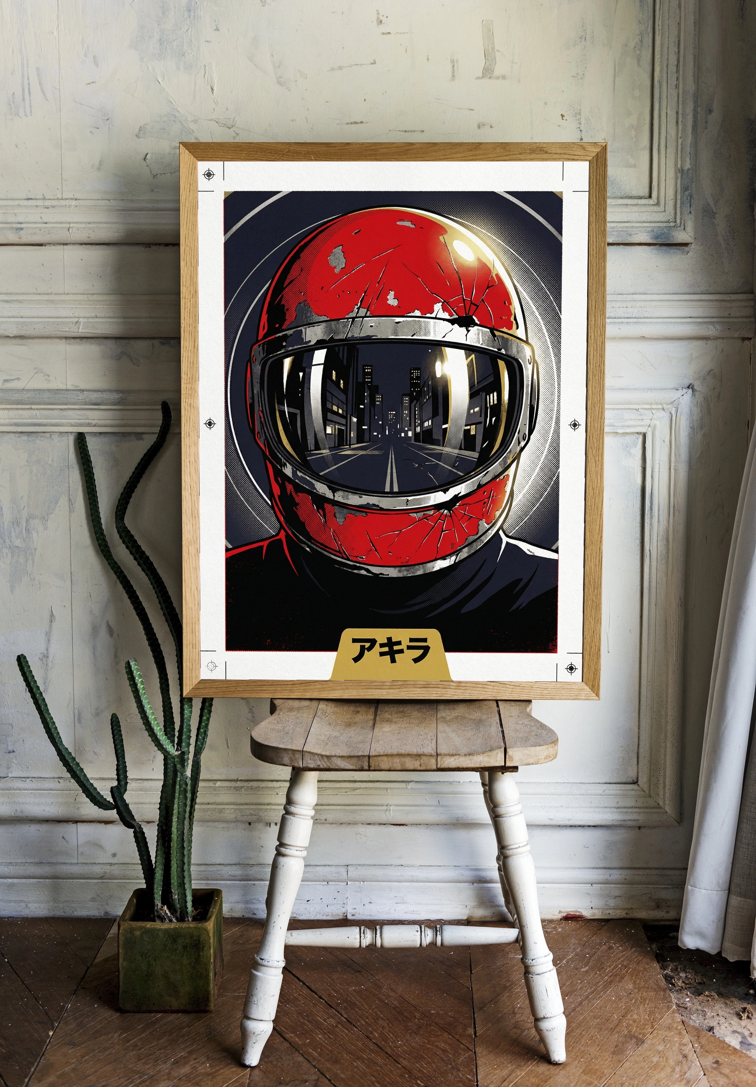 Ретро-киберпанк шлем с городским пейзажем - 2