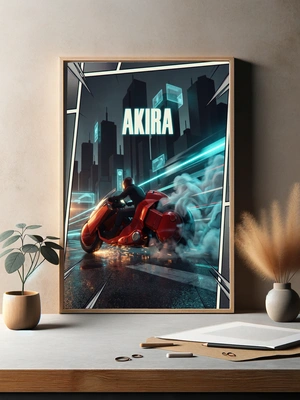 Динамичная сцена с мотоциклом в стиле киберпанк - 3