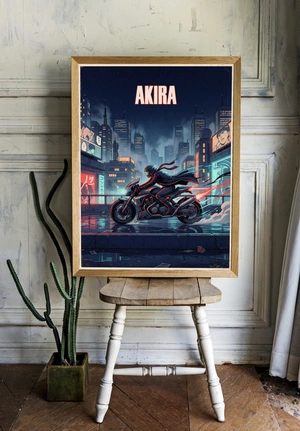 Киберпанковский мотоциклист в ночном городе - 2