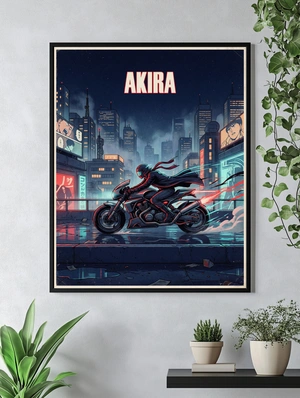 Киберпанковский мотоциклист в ночном городе - 5