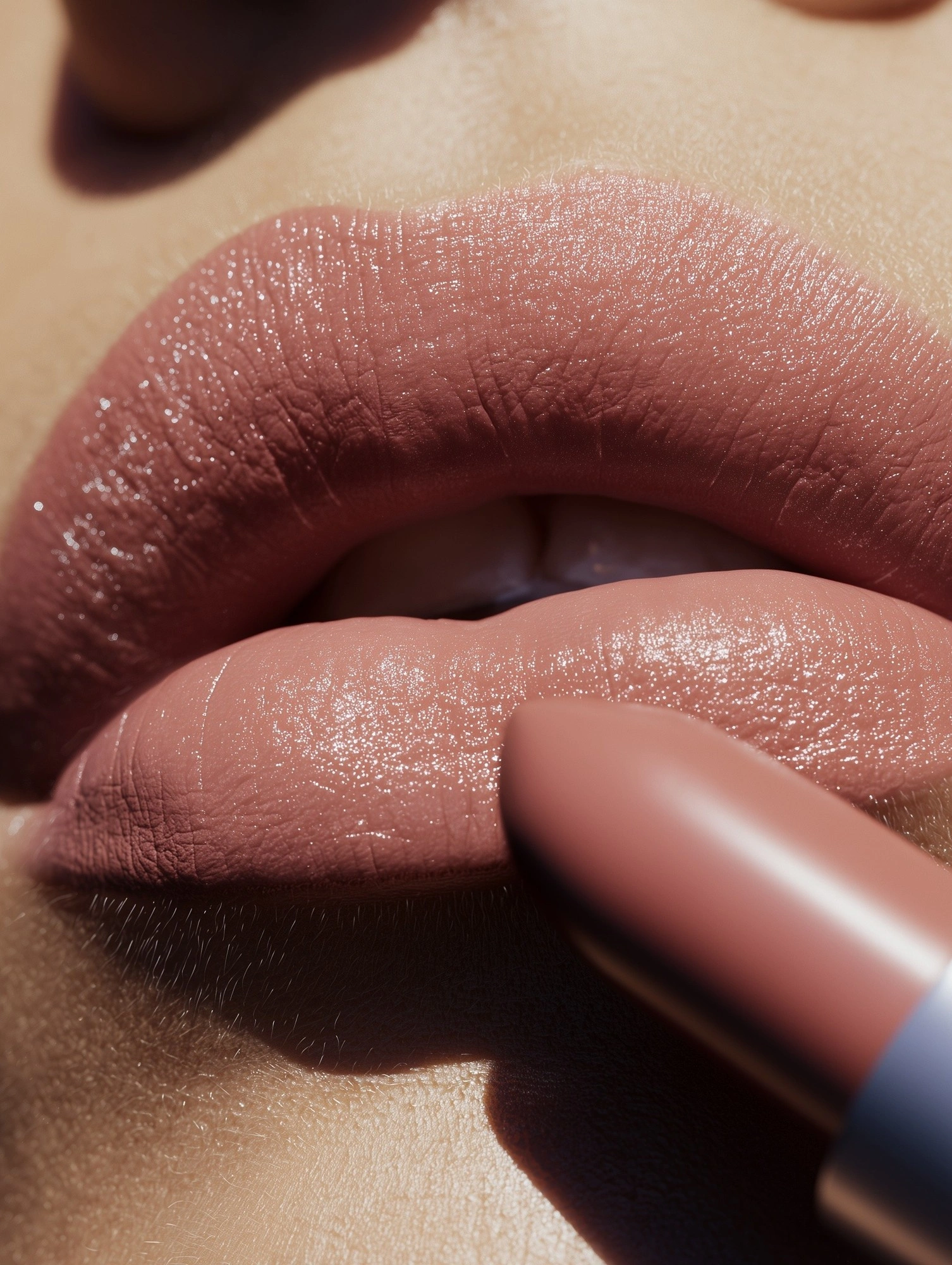 Нежные губы с матовой помадой - 1