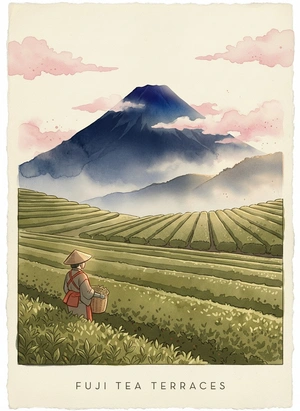 Чайные террасы у подножия Фудзи - 1