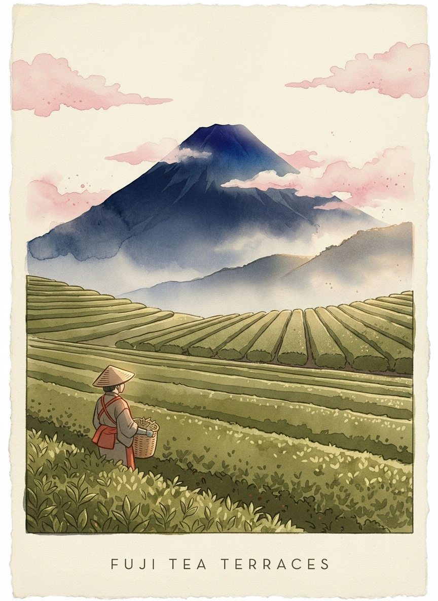 Чайные террасы у подножия Фудзи - 1