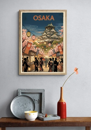 Яркий вечер в Осаке с традиционными фонарями - 4