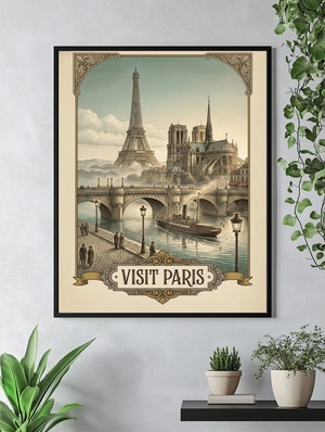 Винтажный Париж с Эйфелевой башней и Нотр-Дамом - 5