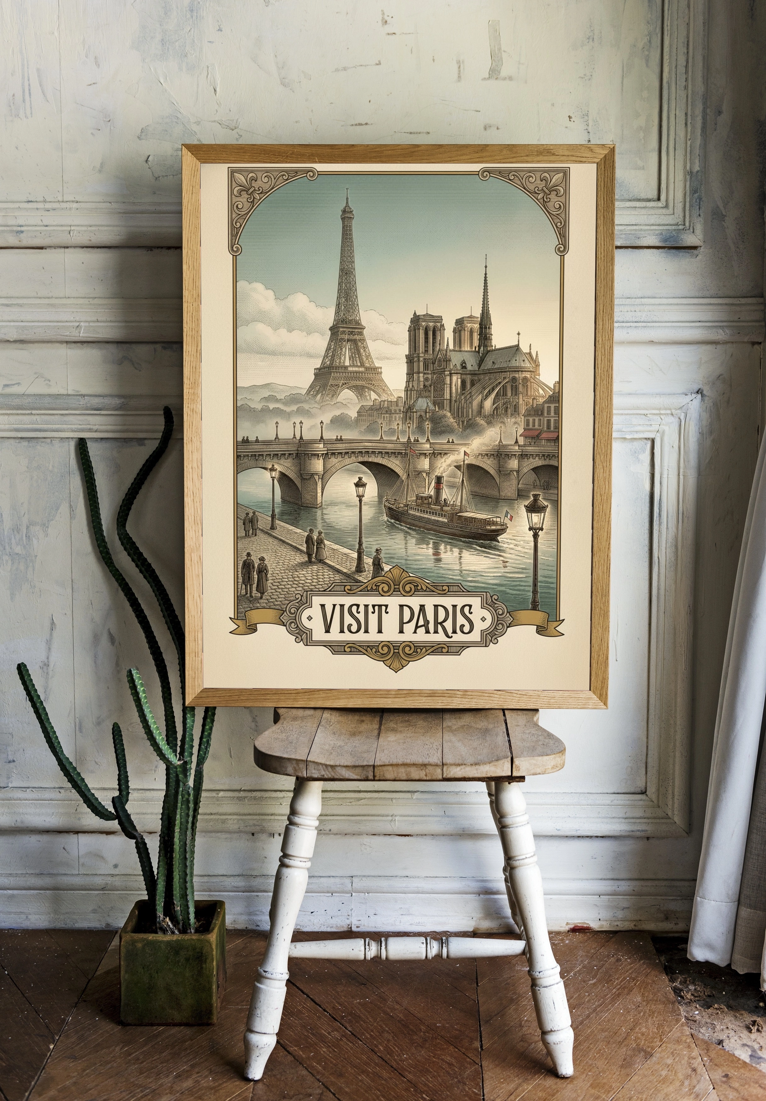 Винтажный Париж с Эйфелевой башней и Нотр-Дамом - 2