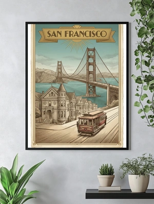 Винтажный постер Сан-Франциско с трамваем - 5