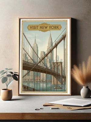 Винтажный постер ‘Посетите Нью-Йорк’ - 3