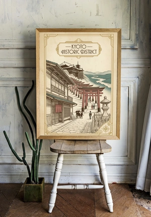 Исторический район Киото в винтажном стиле - 2