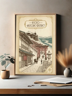 Исторический район Киото в винтажном стиле - 3