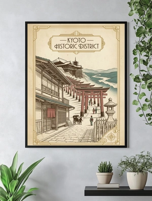 Исторический район Киото в винтажном стиле - 5