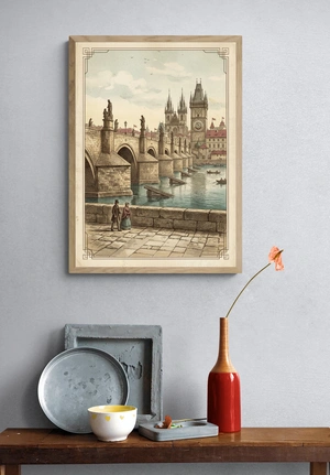 Ретро-пейзаж с Пражским мостом - 4