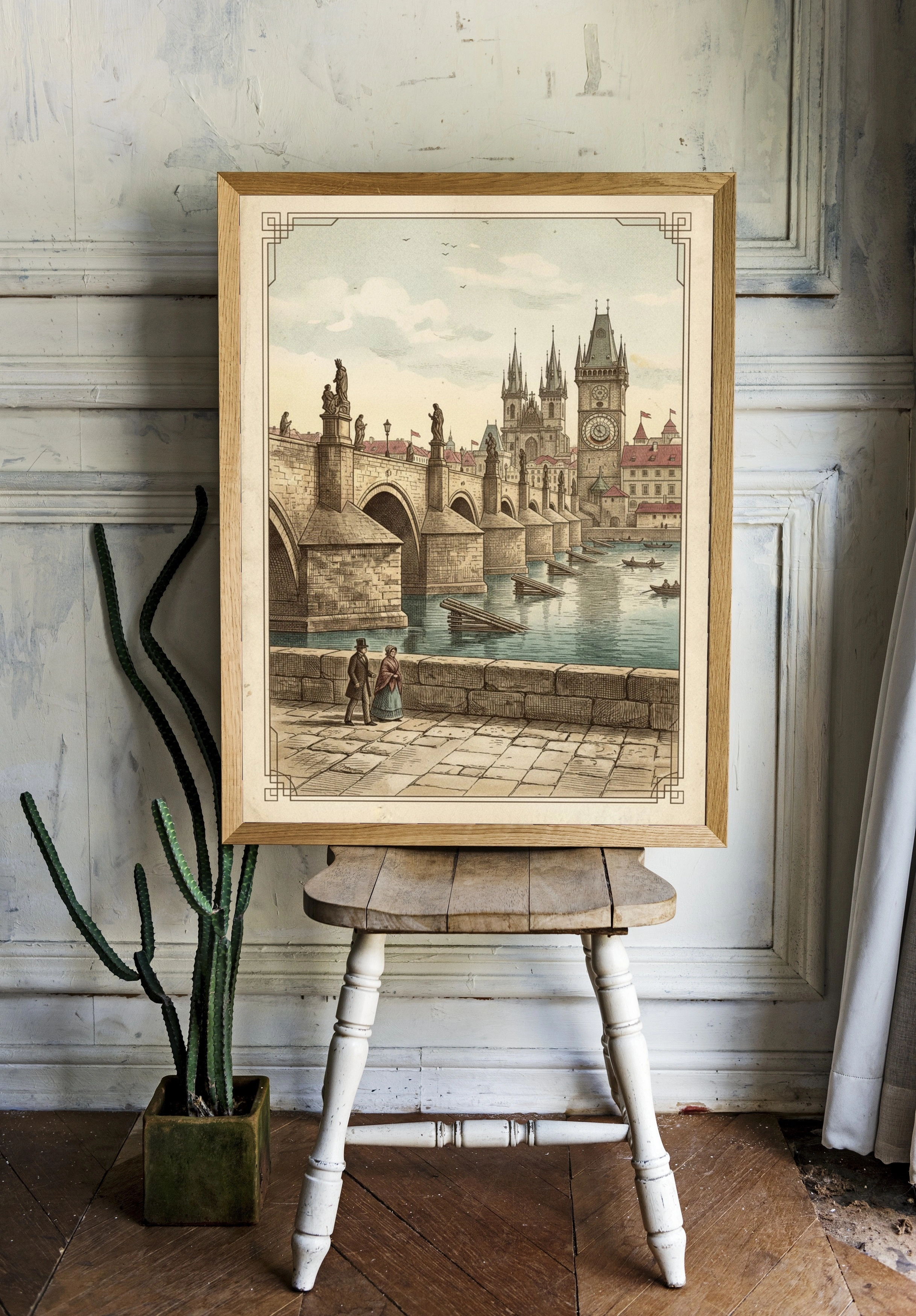 Ретро-пейзаж с Пражским мостом - 2