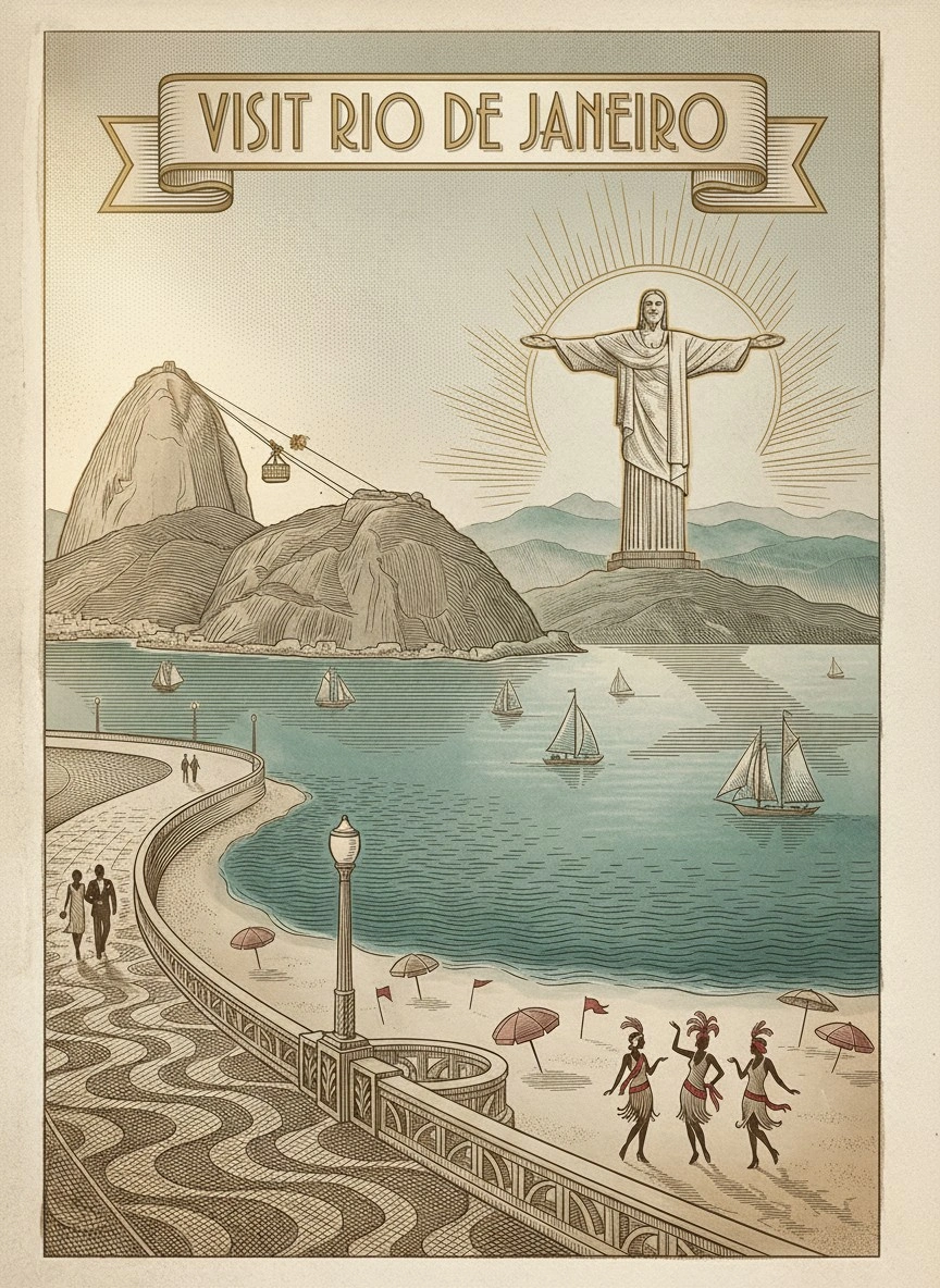 Ретро-постер: Визит в Рио-де-Жанейро - 1