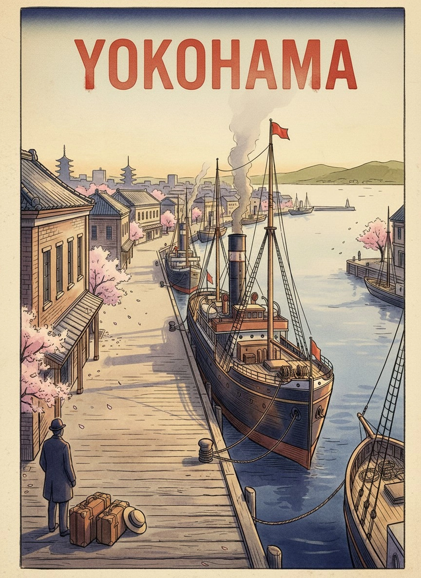 Очарование Йокогамы с пароходом - 1