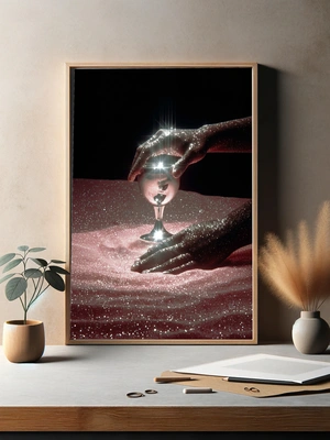 Сияющий кубок на розовом фоне - 3