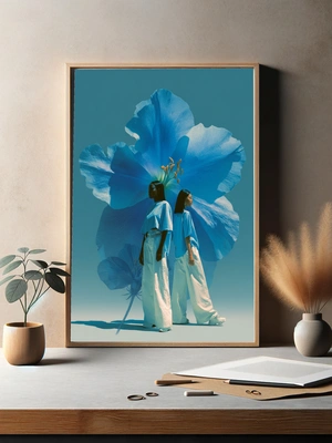 Две модели на фоне огромного цветка - 3