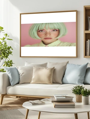 Яркий портрет девушки с мятными волосами - 3