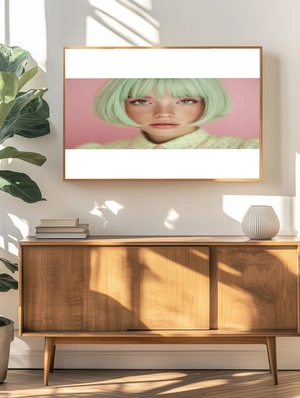 Яркий портрет девушки с мятными волосами - 4