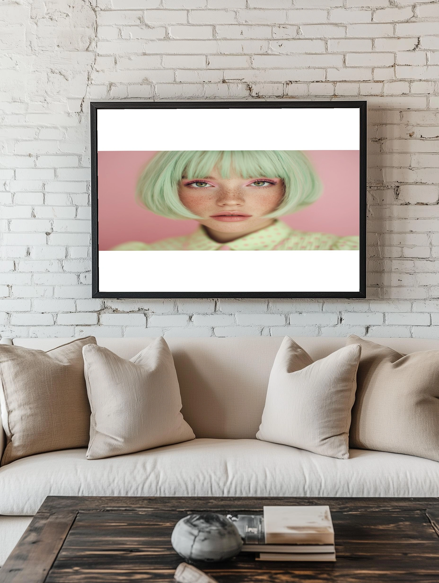 Яркий портрет девушки с мятными волосами - 2