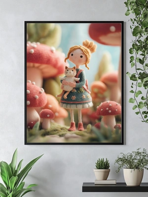 Девочка с котенком в волшебном лесу - 5