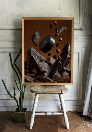 Косметика с кофе на фоне камней - 2