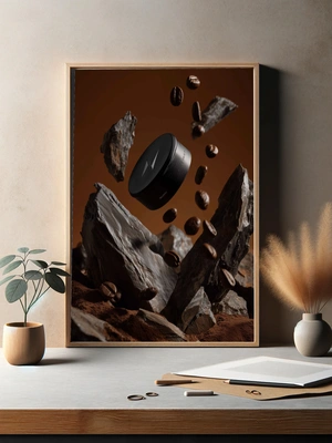 Косметика с кофе на фоне камней - 3