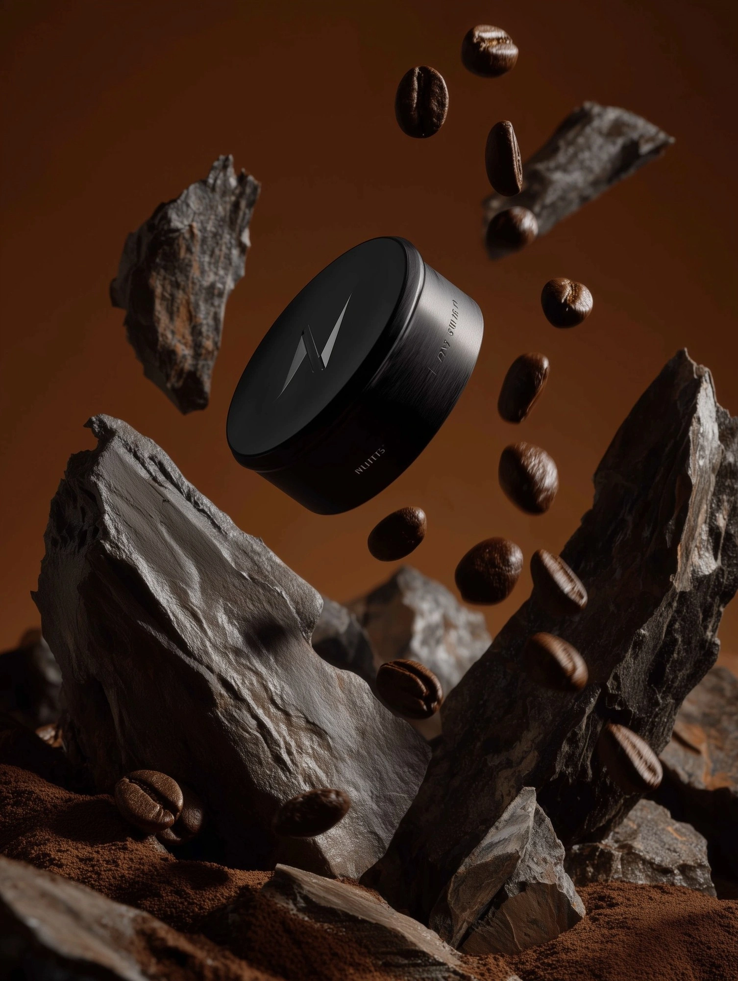 Косметика с кофе на фоне камней - 1