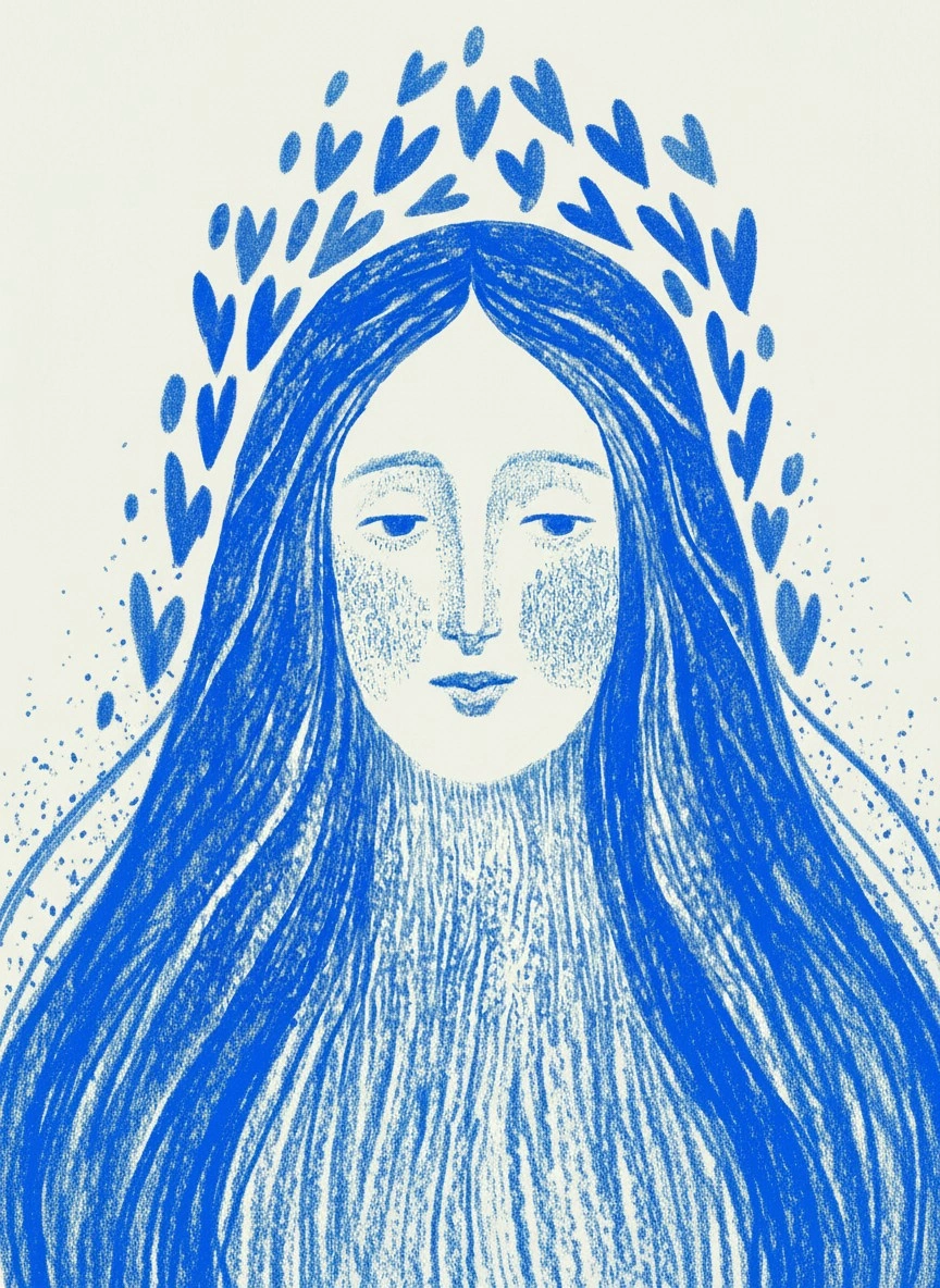 Эмоциональный портрет с сердцами - 1