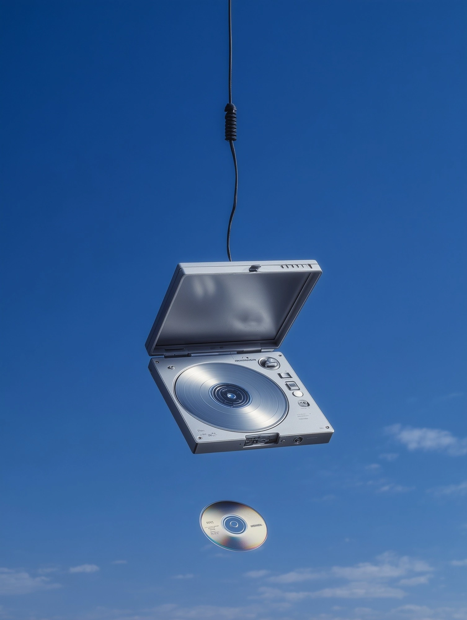 Винтажный CD-плеер на фоне неба - 1