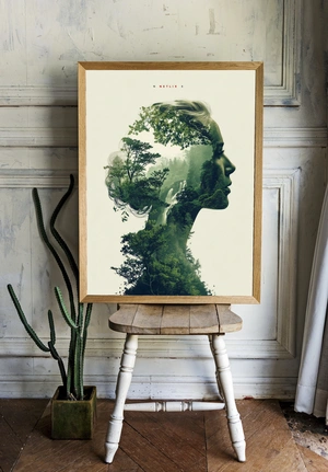 Силуэт женщины с природным пейзажем - 2