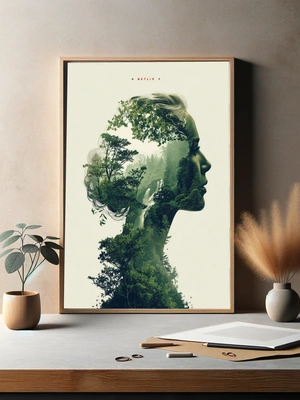 Силуэт женщины с природным пейзажем - 3