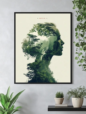 Силуэт женщины с природным пейзажем - 5