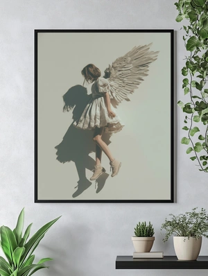 Девушка с ангельскими крыльями в белом платье - 5