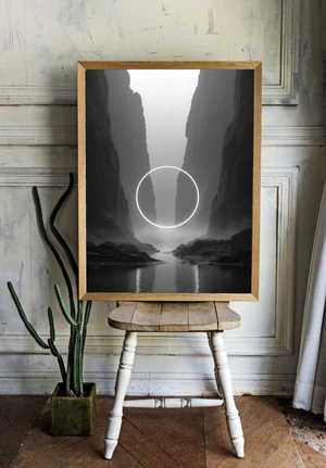 Абстрактный пейзаж с кругом света - 2